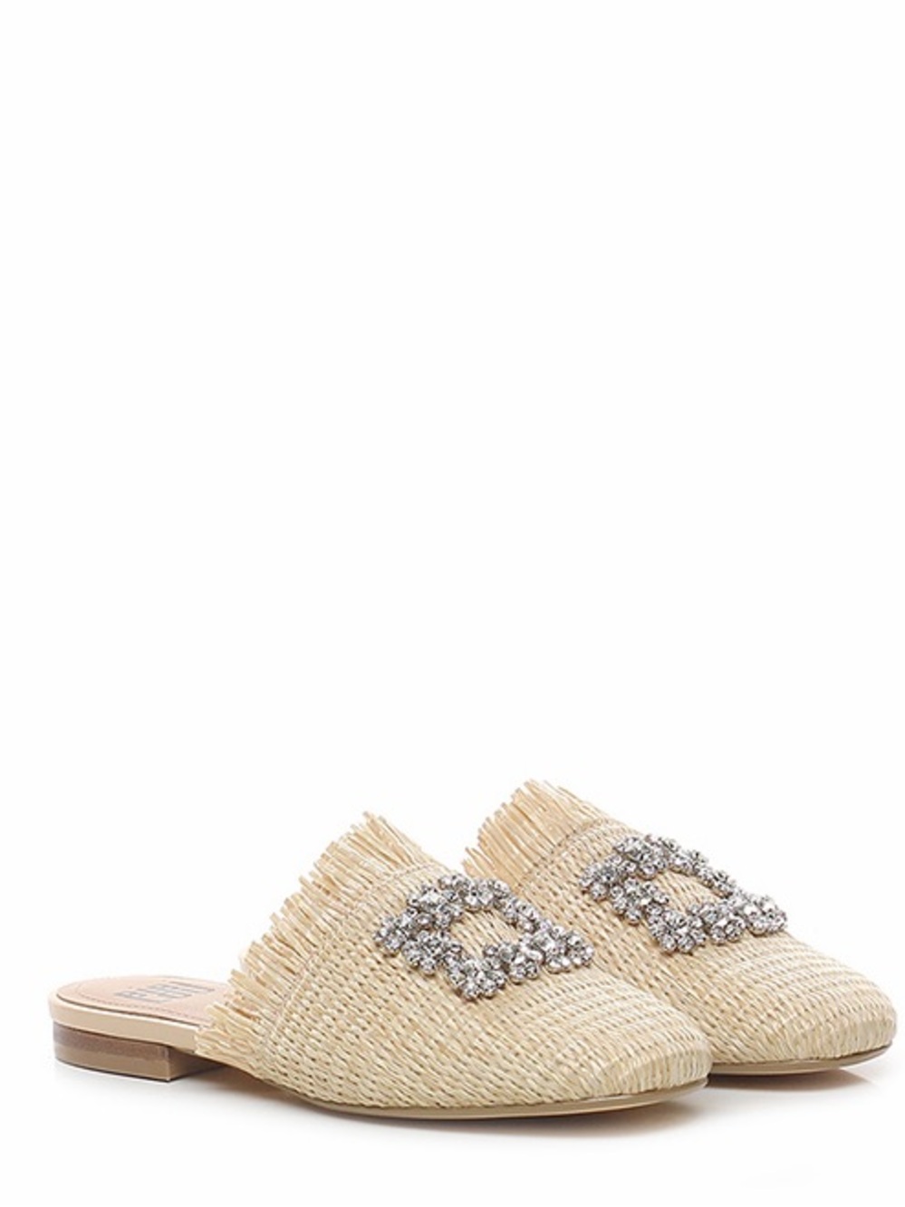 BibiLou raffia jeweled mule slide
